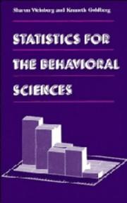 Statistics for the behavioral sciences by Sharon L. Weinberg