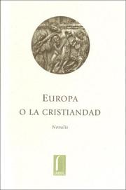 Cover of: Europa O LA Cristiandad (El Pensil)