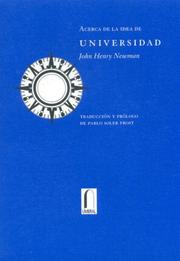 Cover of: Acerca De LA Idea De Universidad (Fuera Coleccion) by John Henry Newman