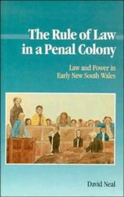 Cover of: The Rule of Law in a Penal Colony by David Neal, David Neal