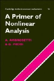 Cover of: A primer of nonlinear analysis