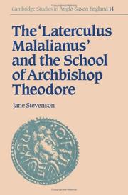 Cover of: The 'Laterculus Malalianus' and the school of Archbishop Theodore by Jane Stevenson