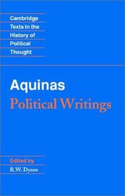 Cover of: Aquinas by Thomas Aquinas, R. W. Dyson