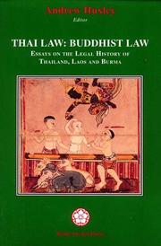 Cover of: Thai Law: Buddhist Law