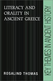 Cover of: Literacy and orality in ancient Greece by Rosalind Thomas