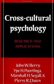 Cover of: Cross-cultural psychology: research and applications