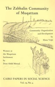 Cover of: The Zabbalin Community of Muqattam by Volpi, Elena Volpi, Doaa Abdel Motaal