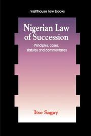 Cover of: Nigerian Law of Succession | Itse Sagay