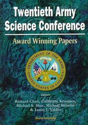 Cover of: Twentieth Army Science Conference: Award Winning Papers : Norfolk, Virginia, USA 24-27 June 1996