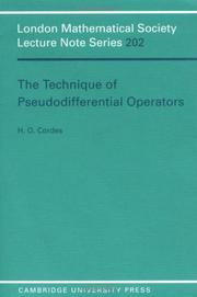 Cover of: The technique of pseudodifferential operators by H. O. Cordes