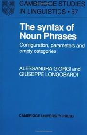 Cover of: The syntax of noun phrases by Alessandra Giorgi