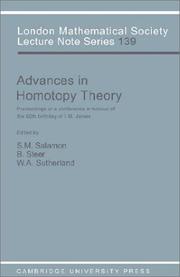 Cover of: Advances in Homotopy Theory by 