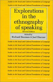 Cover of: Explorations in the ethnography of speaking