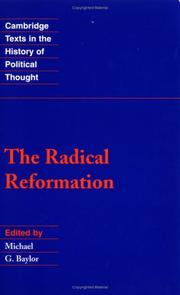 Cover of: The Radical Reformation by edited and translated by Michael G. Baylor.