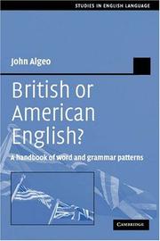 Cover of: British or American English? by John Algeo