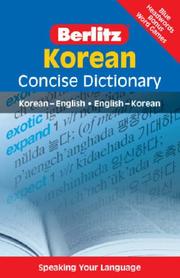 Cover of: Berlitz Korean Dictioinary: Korean-english / English-korean (Berlitz Concise Dictionaries S.)