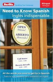 Cover of: Berlitz Need to Know Spanish/Ingles Indispensable (Berlitz Need to Know)