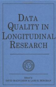 Cover of: Data quality in longitudinal research by edited by David Magnusson and Lars R. Bergman.