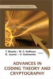 Cover of: Advances in Coding Theory and Crytography (Series on Coding Theory and Cryptology) (Series on Coding Theory and Cryptology)