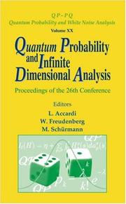 Cover of: Quantum Probability and Infinite Dimensional Analysis by 