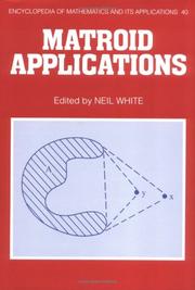 Cover of: Matroid applications