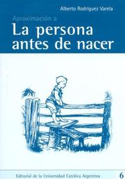 Cover of: Aproximacion a la Persona Antes de Nacer