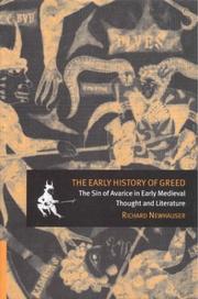 Cover of: The Early History of Greed by Richard Newhauser