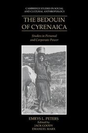 Cover of: The Bedouin of Cyrenaica: studies in personal and corporate power