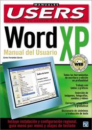 Cover of: Microsoft Word XP Manual del Usuario by Carlos Fernandez Garcia, Carlos Fernandez Garcia