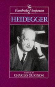 Cover of: The Cambridge companion to Heidegger by edited by Charles Guignon.