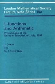 Cover of: L-functions and arithmetic by LMS Durham Symposium (1989)