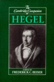 Cover of: The Cambridge companion to Hegel by edited by Frederick C. Beiser.