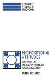 Cover of: Propositional attitudes by Mark Richard
