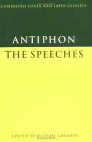 Cover of: Antiphon: The Speeches (Cambridge Greek and Latin Classics)