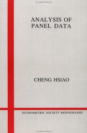 Cover of: Analysis of Panel Data (Econometric Society Monographs) by Cheng Hsiao