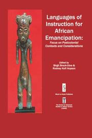 Cover of: Languages of Instruction for African Emancipation (Casas Book Series)