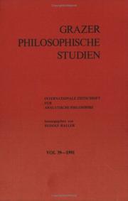 Cover of: Grazer Philosophische Studien, 1991 by Rudolf Haller