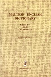 Cover of: Maltese - English - Maltese Dictionary by Joseph Aquilina