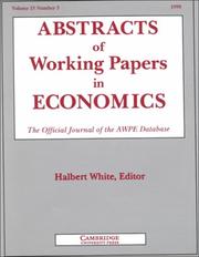 Cover of: Abstracts of Working Papers in Economics 1998: The Official Journal of the Awpe Database (Vol 15, No 5)