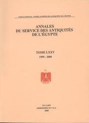 Cover of: Annales Du Service Des Antiquites de L'Egypte, Volume LXXV