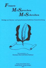 Cover of: Frauen, MitSprechen, MitSchreiben: Beiträge zur literatur- und sprachwissenschaftlichen Frauenforschung