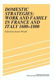 Cover of: Domestic strategies: work and family in France and Italy, 1600-1800