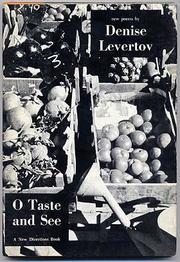 Cover of: O Taste and See by Denise Levertov