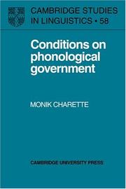 Cover of: Conditions on phonological government by Monik Charette