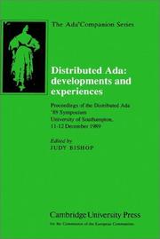 Cover of: Distributed Ada: Developments and Experiences by Judy M. Bishop