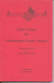 Cover of: 1860 census for Northampton County, Virginia