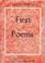 Cover of: First poems.