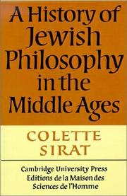 Cover of: A history of Jewish philosophy in the Middle Ages by Colette Sirat