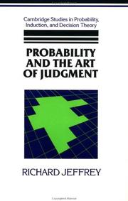 Cover of: Probability and the art of judgment by Richard C. Jeffrey