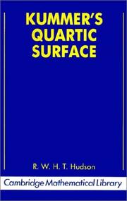 Kummer's quartic surface by Ronald William Henry Turnbull Hudson